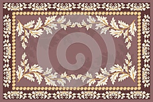Persian Carpet or Iranian Carpet Traditional Design Oriental Damask Floral Embroidery Design for Carpets. photo
